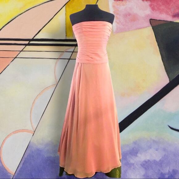 MICHAELANGELO VINTAGE 90s Strapless Prom Dress with Wrap 4 - Picture 3 of 14